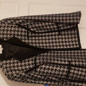 Black and White Houndstooth Dress Jacket